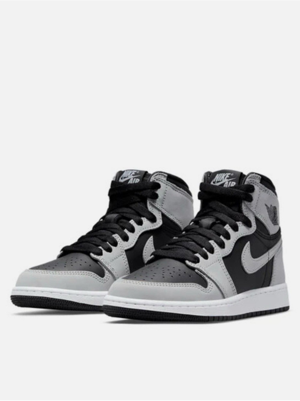Nike Air Jordan 1 Mid Men's Sneakers - Black & Gray Size 7Y